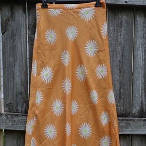 Free People Floral Satin Maxi Skirt